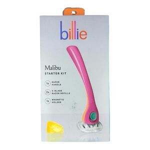 Billie Starter Kit - 1 Razor Handle + Magnetic Holder + 2 Blade Refills - Malibu
